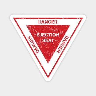 Ejection Seat Danger Warning Triangle Military Fighter Jet Aircraft Distressed Design Magnet