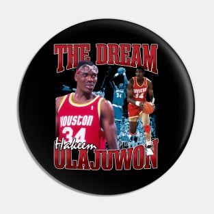 Hakeem Olajuwon The Dream Basketball Legend Signature Vintage Retro 80s 90s Bootleg Rap Style Pin