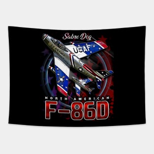 F86D Sabre Dog Vintage Us Air Force Fighter Aircraft Tapestry