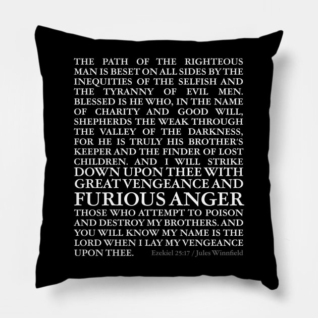 Jules Ezekiel 25:17 Speech Quote Pillow by Meta Cortex