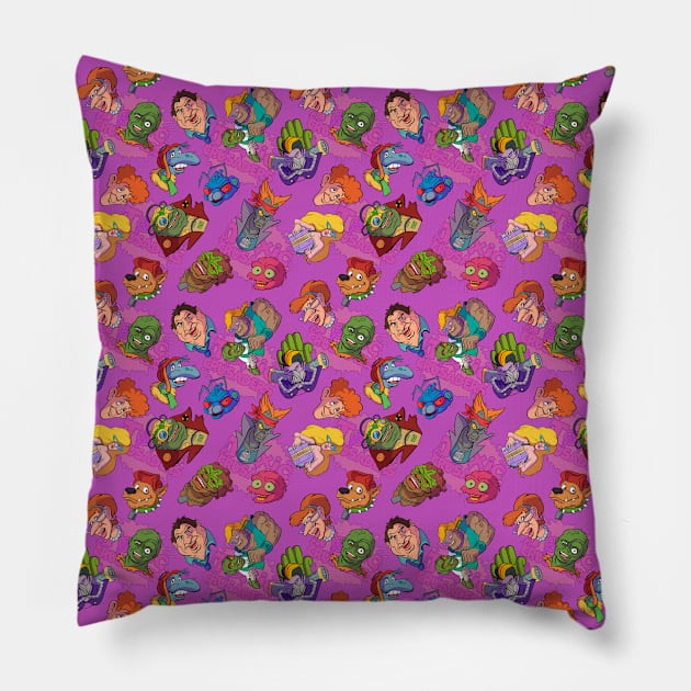 toxic heroes of tromaville crusaders avengers cartoon p Pillow by Creepsandbabes