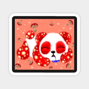 Sleepy Mushroom Panda Pattern Magnet