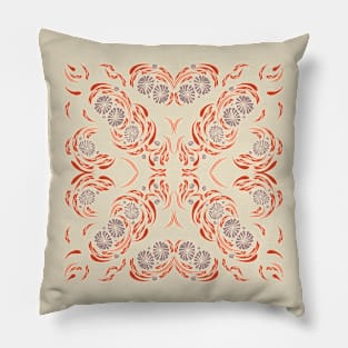 Folk flowers floral art print Flowers abstract art Pillow