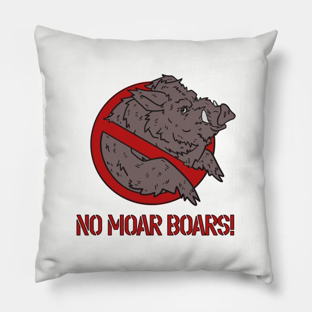 No Moar Boars! Pillow by Some More News