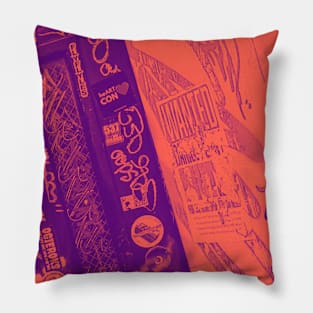 Two Red Graffiti NYC Street Art Tags Pillow