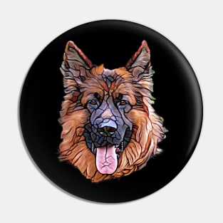 German Shepherd Face Pin