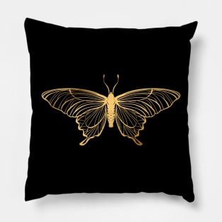 Gold Butterfly Pillow