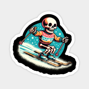 Skeleton Skiing Magnet