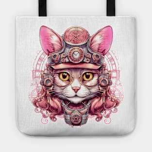 Pink Steampunk Cat Tote