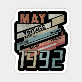 Born In MAY 1992 280th Years Old Retro Vintage Birthday Magnet