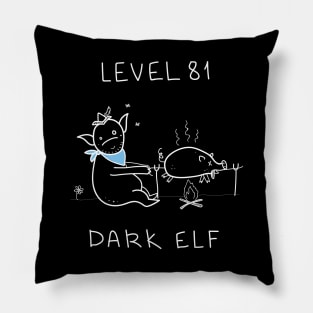 Level 81 Dark Elf - black ($ for SilverCord-VR) Pillow