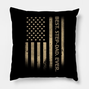 Best Step-dad Ever American USA Grunge Flag Father's Day Pillow