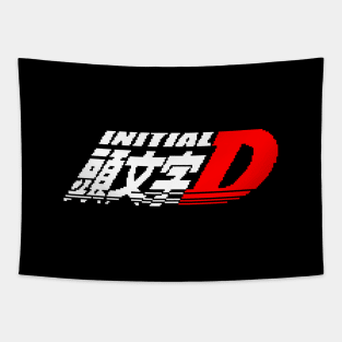 Initial D Logo Pixel Art 2 Tapestry