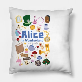 Alice in Wonderland paper cut illustration Pillow