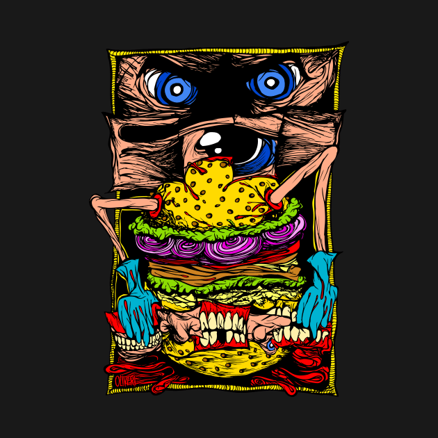 Cheeseburger on crack by peteoliveriart