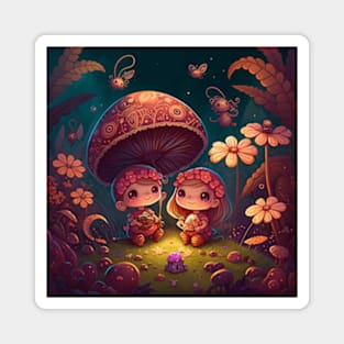 Elves in the magic forest Magnet