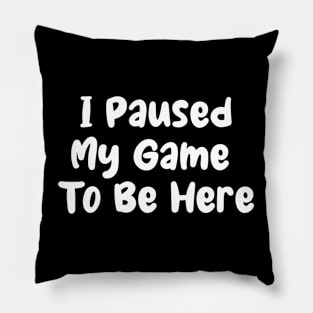 I Paused My Game To Be Here, Funny Text Pillow