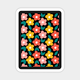 Ditsy Floral Black Magnet