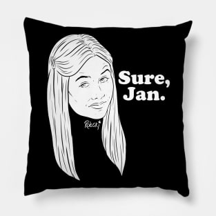 Sure, Jan. - white lines Pillow