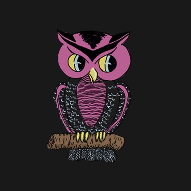 Pink Vintage Hooty Halloween Owl by CheriesArt