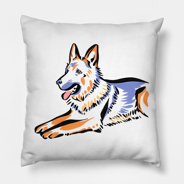 German Shepherd Dog Pillow by Griffelkinn