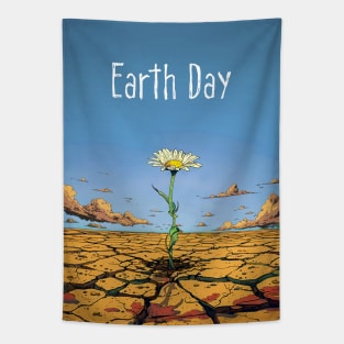 Earth Day: A Blue Reflection on Our Planet’s Fragile Existence on a Dark Background Tapestry