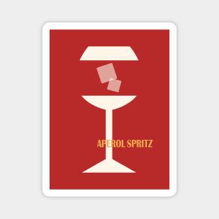 Aperol Spritz, Cocktail, Retro 70s, Aesthetic art, Vintage art, Mid century modern, Minimalist Magnet