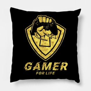 GAMER FOR LIFE Controller Logo UNIQUE Design EPIC gift for any games addict Pillow