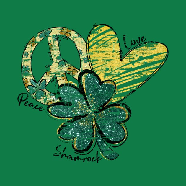 Peace Love Shamrock by The Lucid Frog