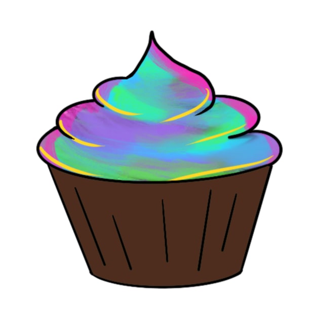 Chocolate  fluorescent cupcake by xaxuokxenx