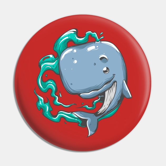 Whale Illustration Pin by Mako Design 