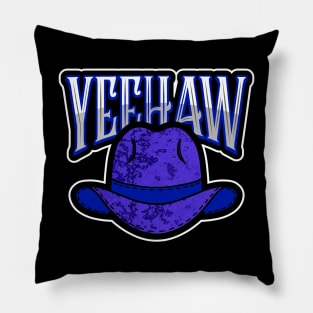 Cowboy Gift Yeehaw Western Blue Cowboy Hat Pillow