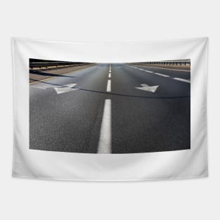 Black Road, White Arrows Tapestry