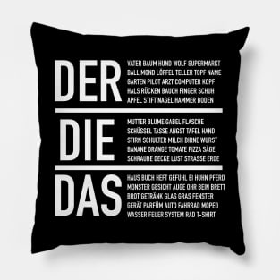 German Articles - German Language Cheatsheet Pillow
