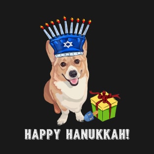 Corgi Menorah Hat Hanukkah Chanukah T-Shirt