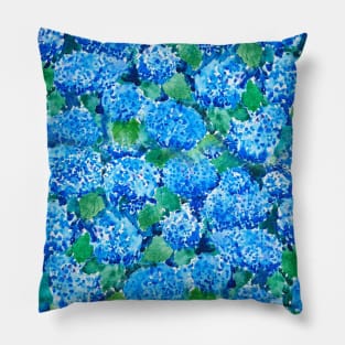 abstract blue  hydrangea Pillow