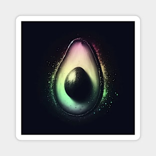 Monochromatic Avocado Within Rainbow Colors Magnet