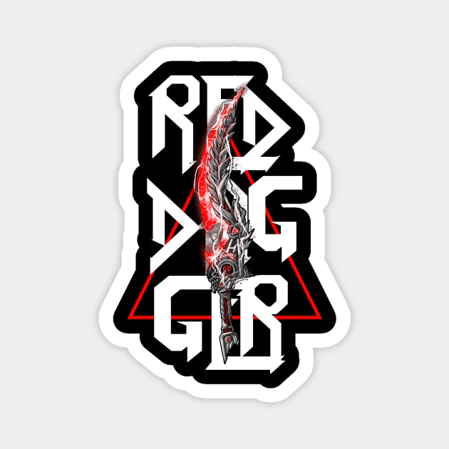 Red Dagger Magnet by Migite Art