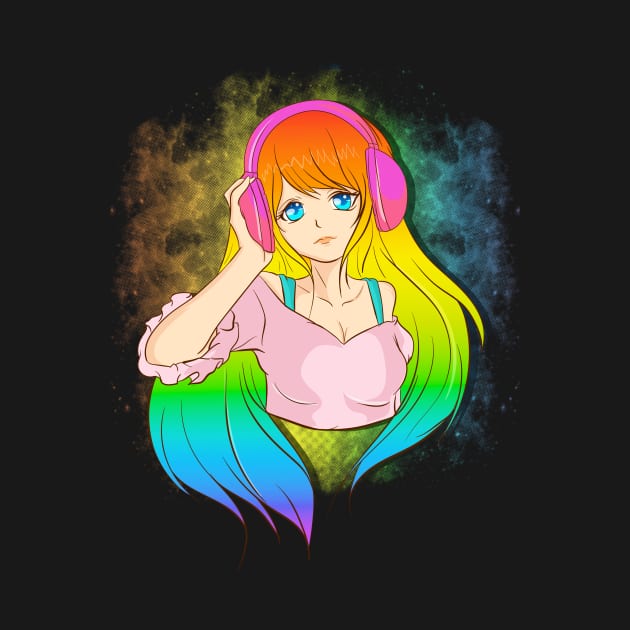 Japanese Anime Girl Rainbow Punk Kawaii Manga by theperfectpresents