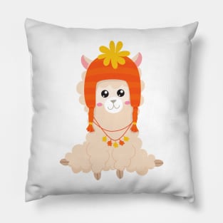 Autumn Llama, Cute Llama, Llama With Hat, Alpaca Pillow