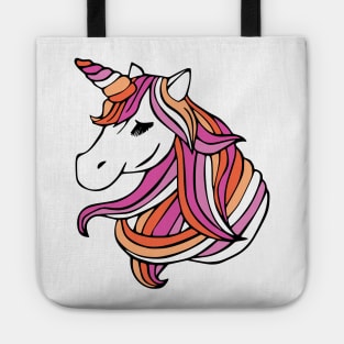 Lesbian Flag Unicorn Tote