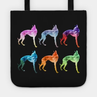 Multicoloured Whippet Waves Pop Art Tote