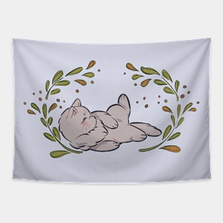 Cute White Cat Tapestry