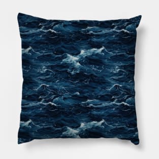 Midnight Serenade: Photorealistic Ocean Whispers Pillow