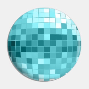 Disco Fever Neck Gator Teal Disco Ball Pin