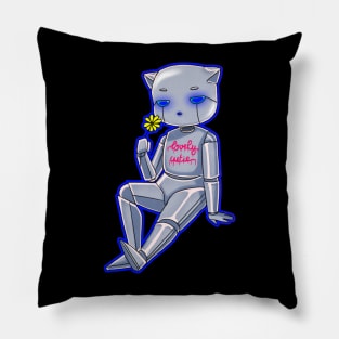 Robot cat blue Pillow