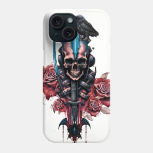 othic Skull with crow Phone Case