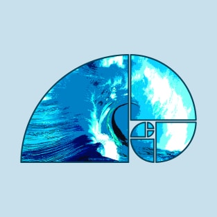 Ocean Wave Fibonacci Spiral T-Shirt