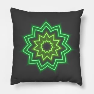 Green Neon Graphic Pillow