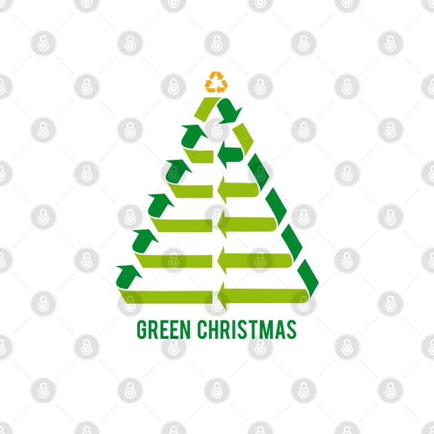 Christmas tree with recycling signs, recycle symbol by beakraus